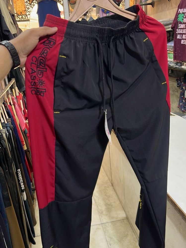 Men's Black &amp; Red Track Pants