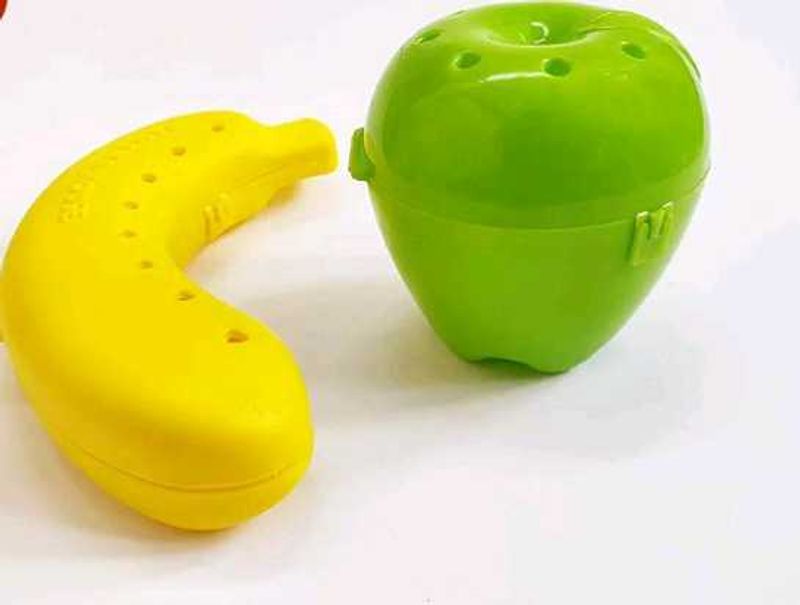 Kids Fruit Shaped Food Containers - Apple &amp; Banana