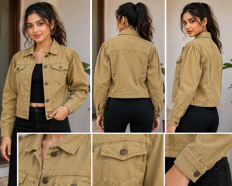 Stylish Khaki Denim Jacket