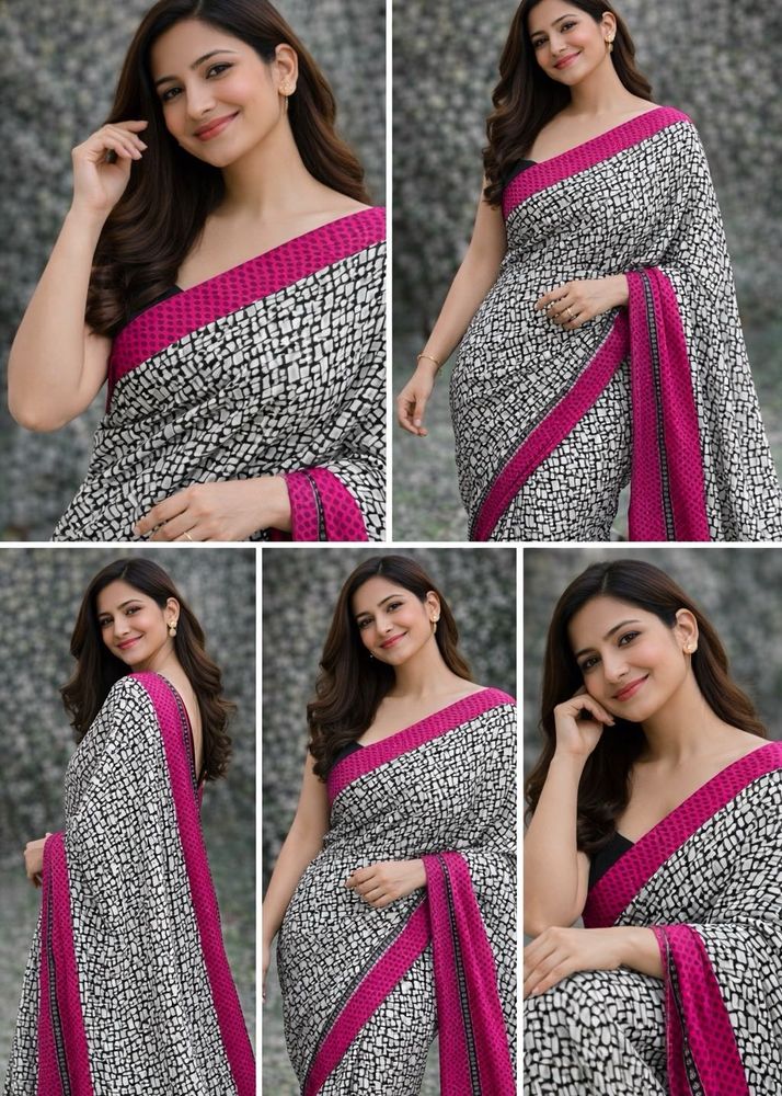 Elegant Printed Saree textured