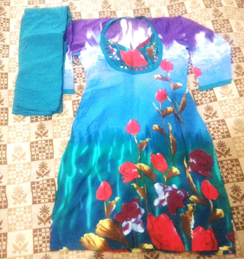 Totally New 😍Pure Cotton Suit With Chiffon Duppata