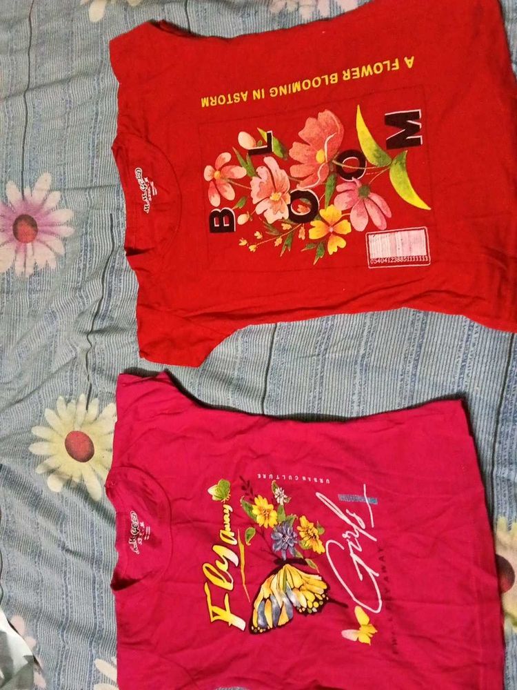 Set of 2 Graphic Print T-Shirts