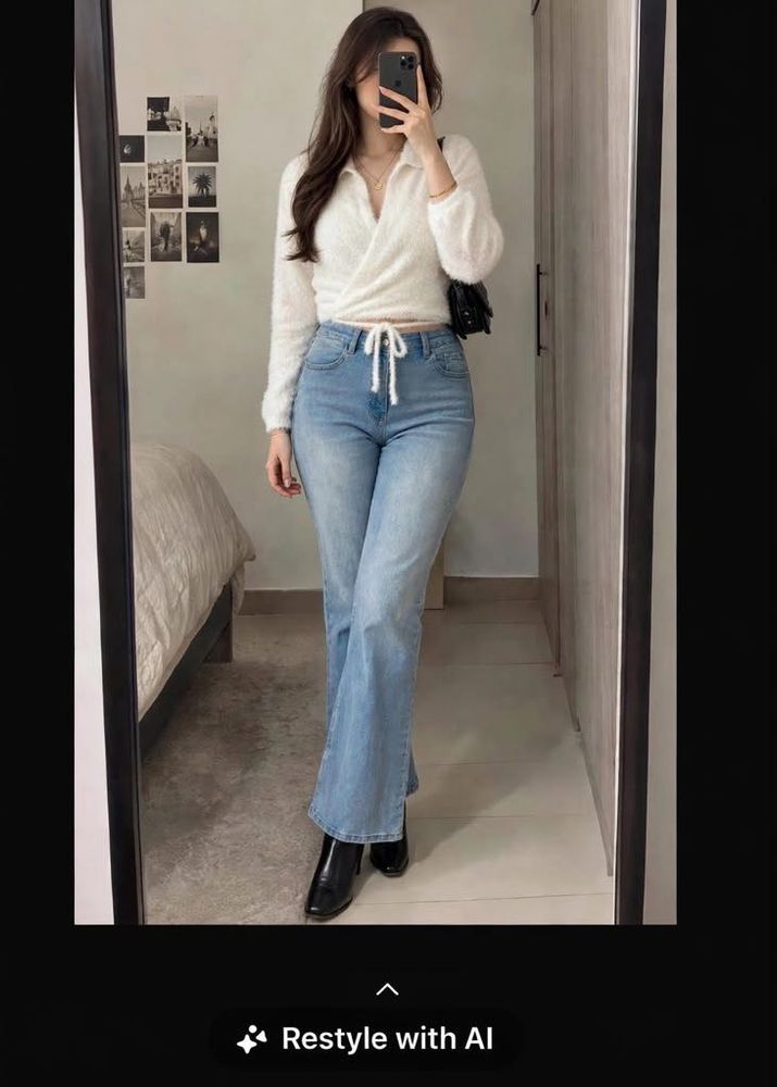 Korean imported Cozy White Wrap Top