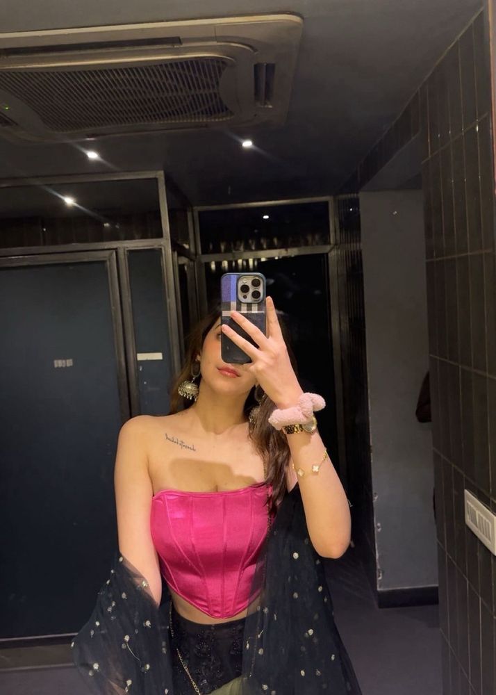 Pink Satin Corset Top💗