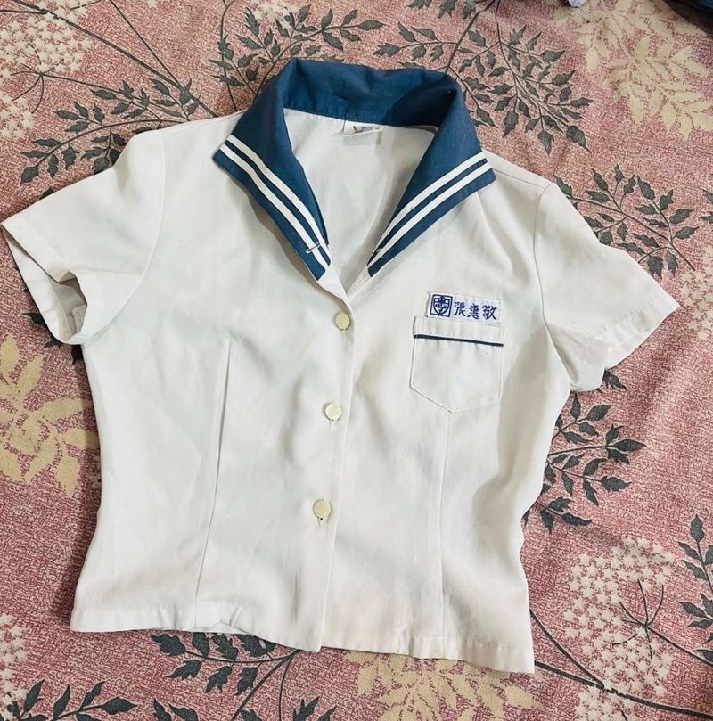 Cute White Sailor Collar Top