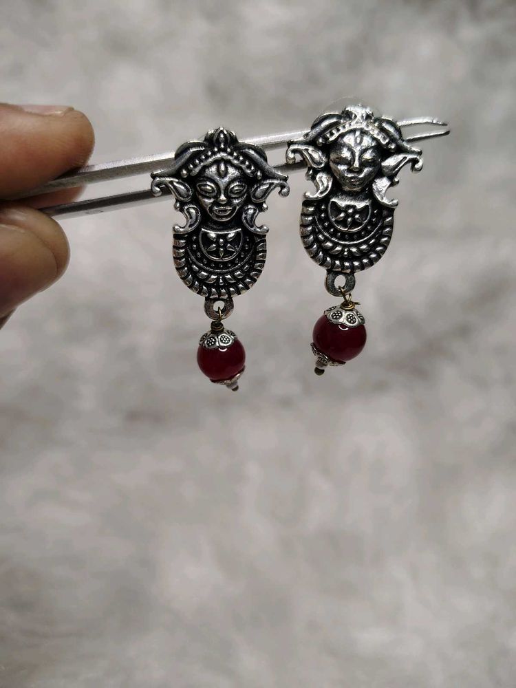 Vintage Silver Face Earrings