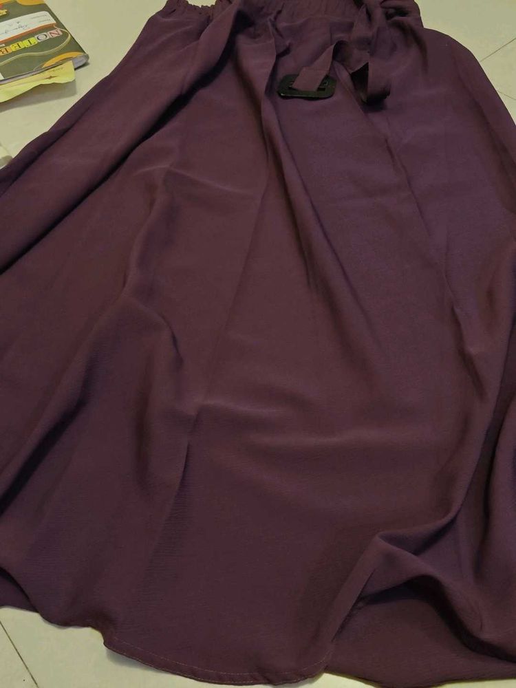 Elegant Plum Colored Ethnic Skirt