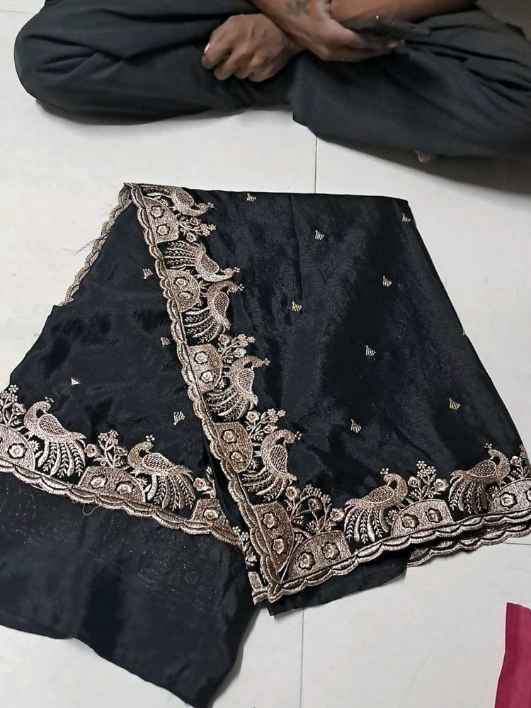Elegant Black Embroidered Lehenga Choli
