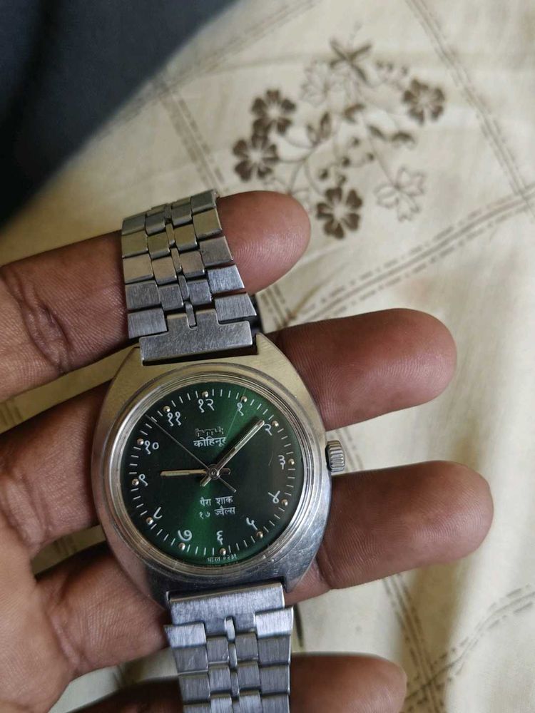Vintage hmt kohinoor devnagri Green Dial Watch