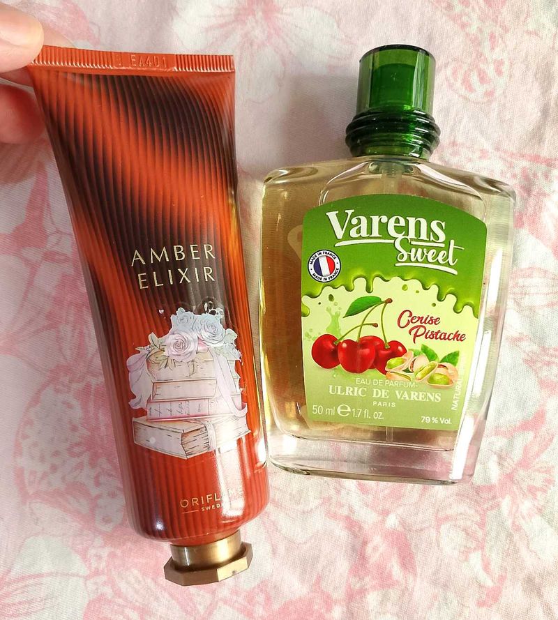 Amber Elixir Hand Cream &amp; Cerise Pistache Perfume