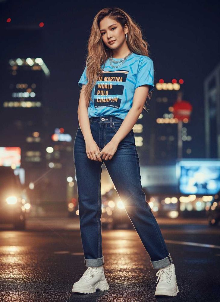 Dennis Lingo Indigo Jeans+LaMartina Blue Shirt set