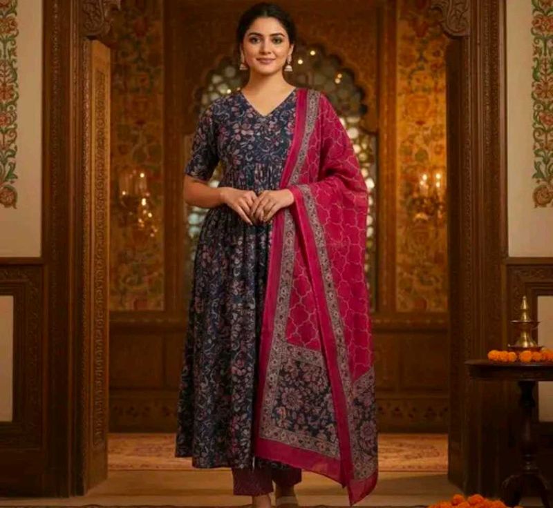 women kurti pant dupatta set