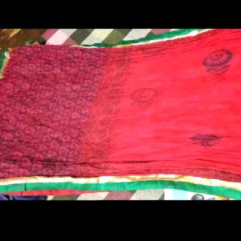 Vibrant Red &amp; Maroon duppata
