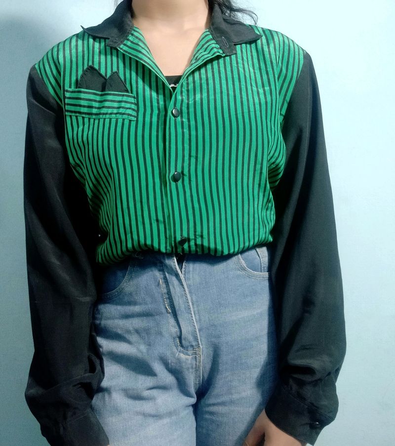 Green Crop Shirt