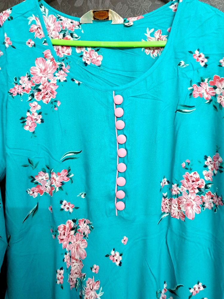 Beautiful Floral Unused Xxl Size Branded Kurta