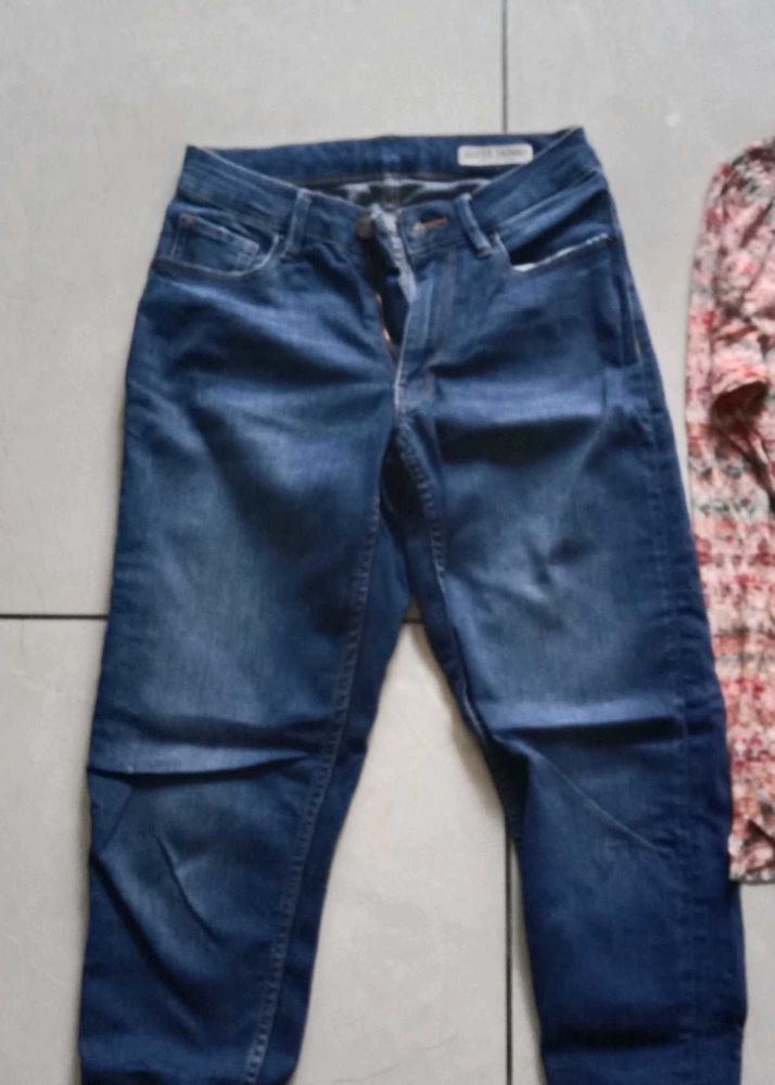 Blue Denim Jeans with top