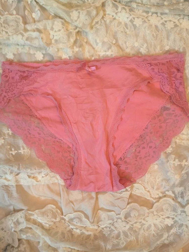 Pink Lace Trim Briefs