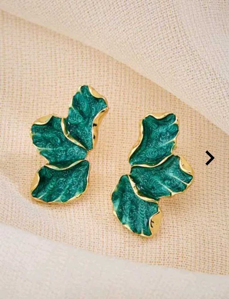 Unique Green Enamel Butterfly Earrings