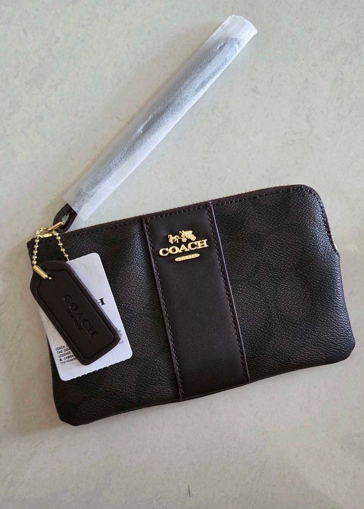 Coach Signature Canvas Wristlet