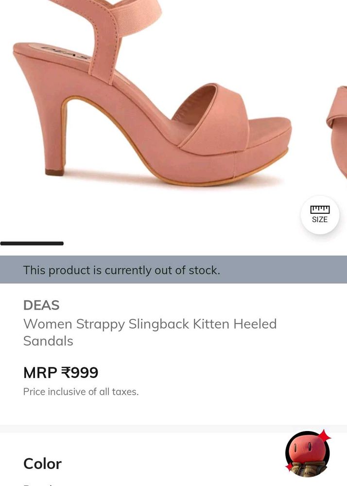 Women's Pink Strappy Kitten Heels