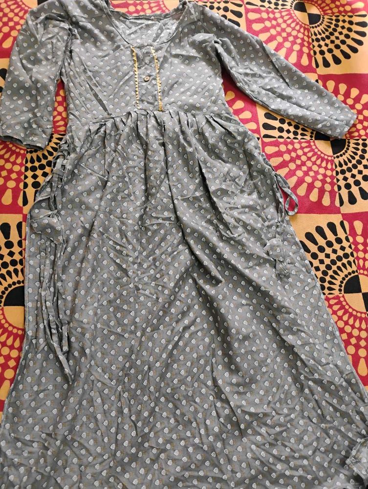 Grey Printed Kurta