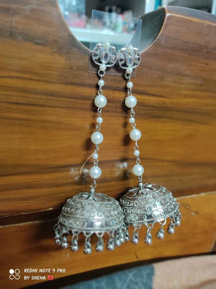 Elegant Pearl Jhumka Earrings