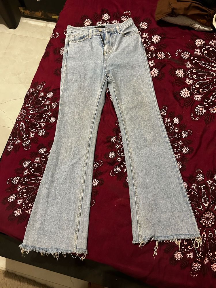 Light Wash Bell Bottom Jeans
