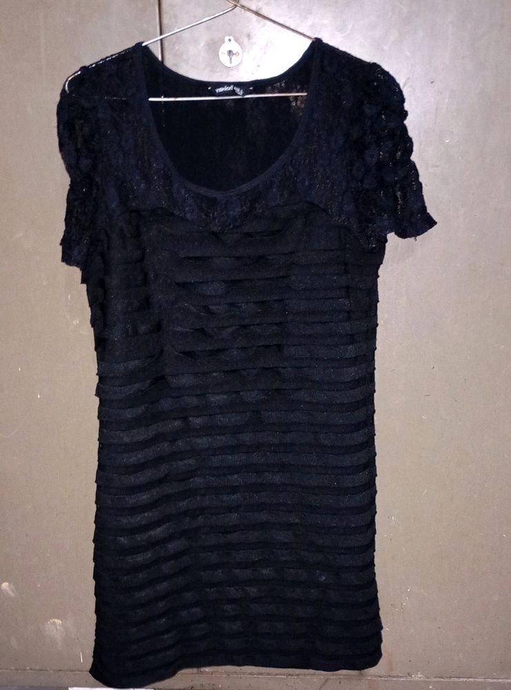 Black Top With Mesh Sleeves