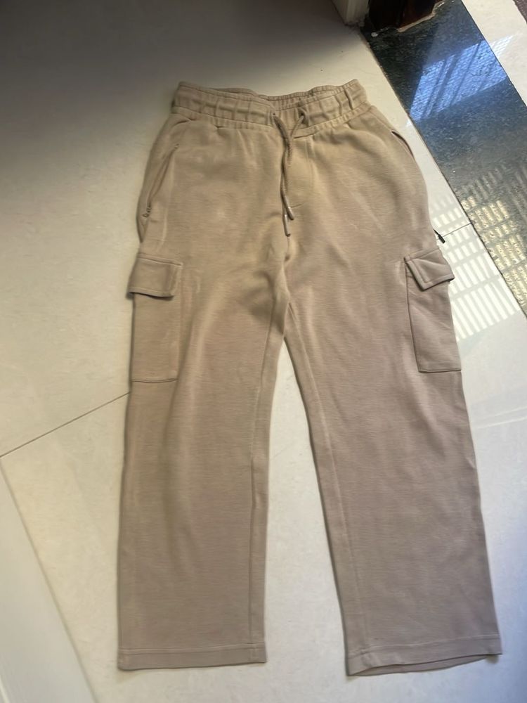 Beige Cargo Sweatpants
