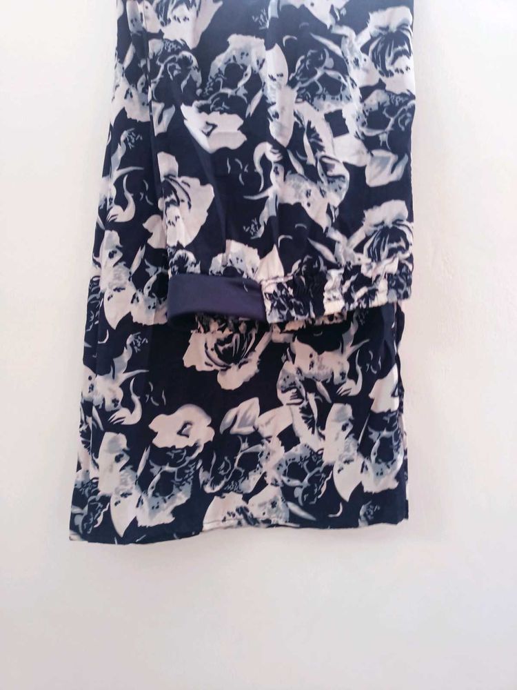 Navy Floral Print Plazo for women size XXL