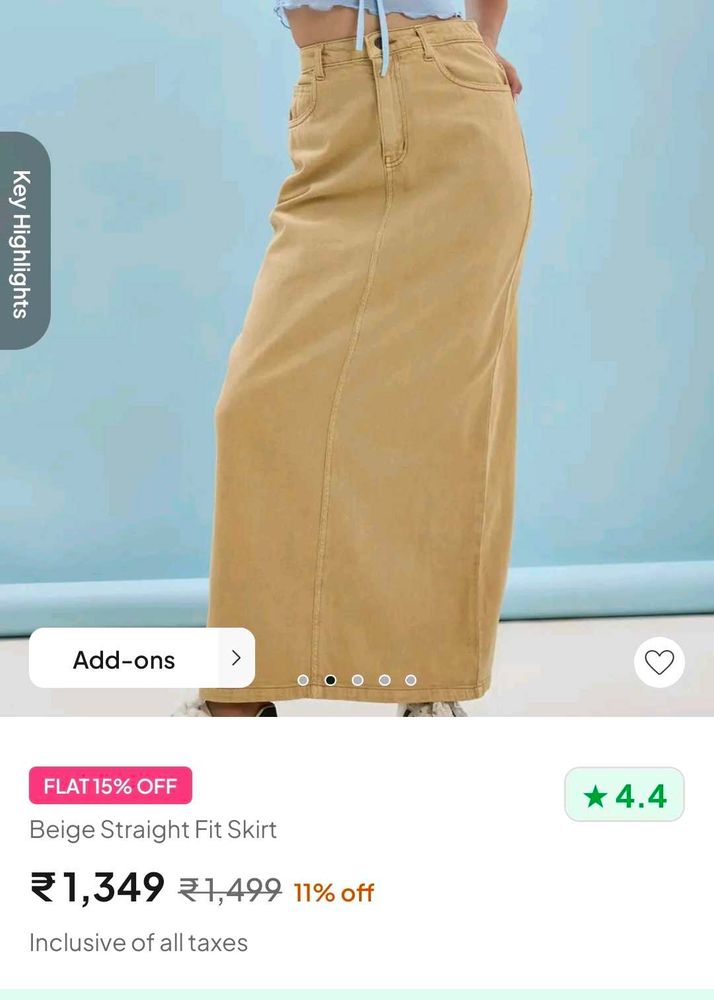 major price drop 📉Beige Straight Fit Skirt