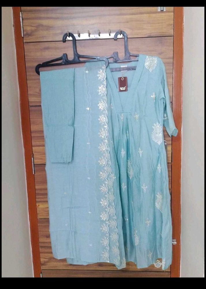 Beautiful Blue Kurta Set with Dupatta