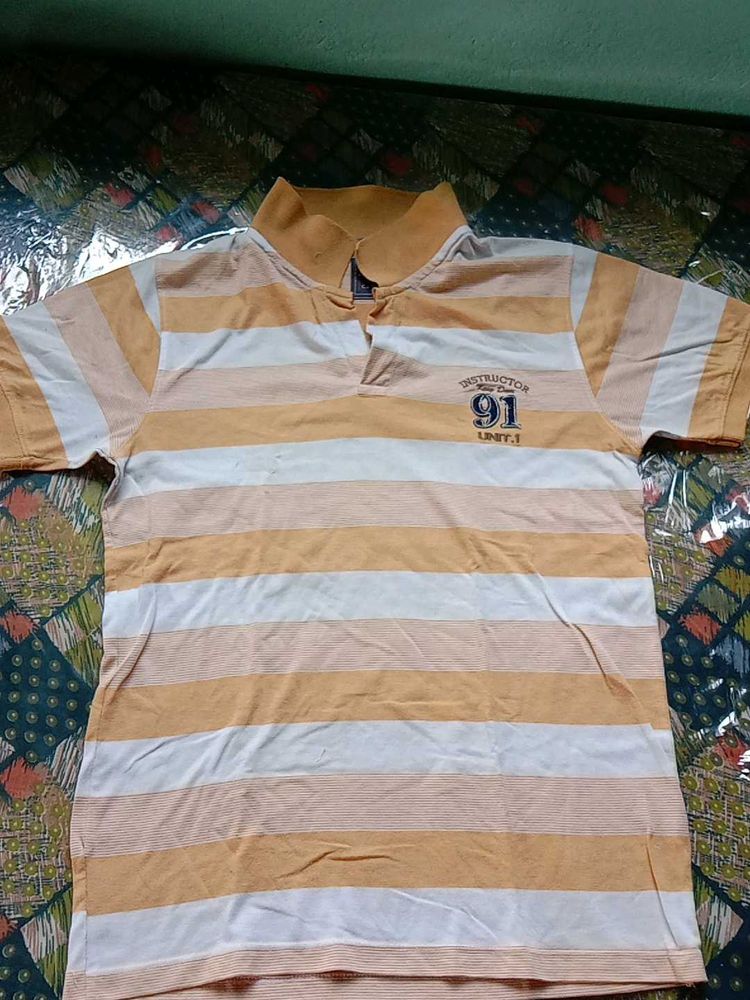 Striped Polo Shirt - Size L