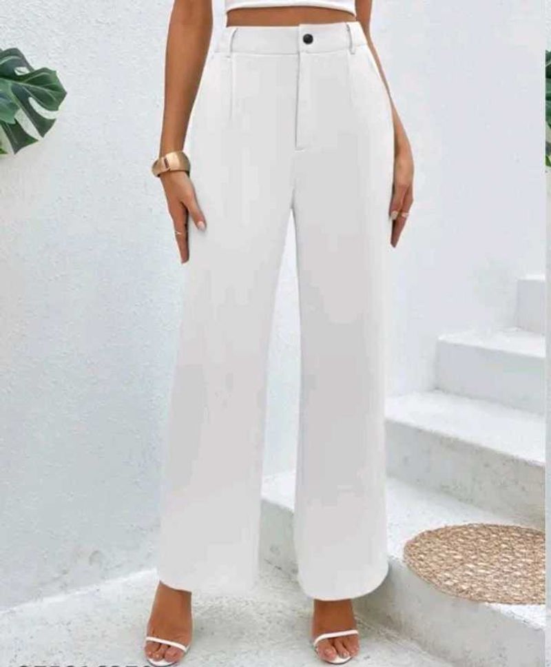Chic Wide-Leg White Trousers