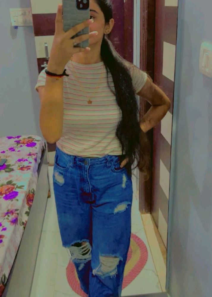 Ripped Wide Leg Jeans