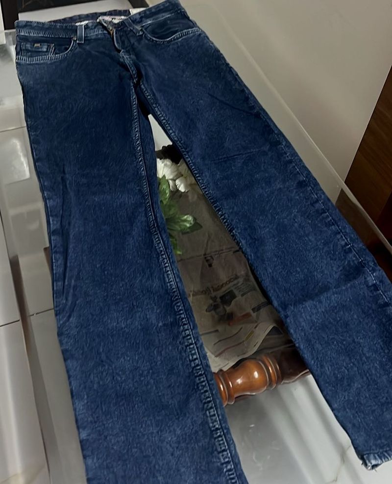 BASICS Men Navy Blue DENIM JEANS