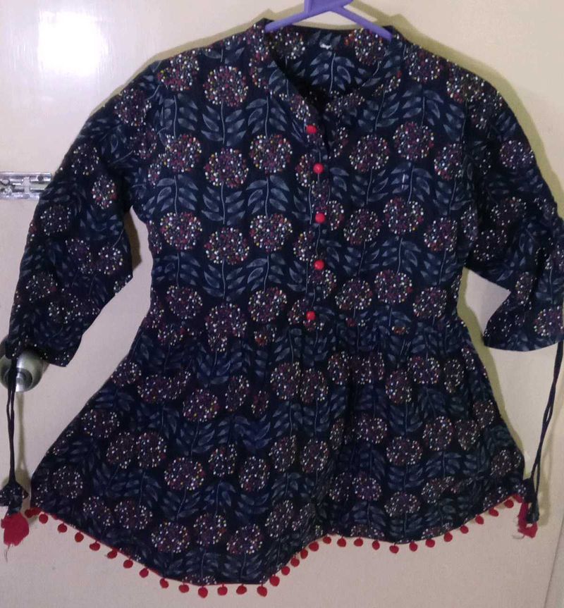Stylish Printed Kurta with Adjustable sleeves