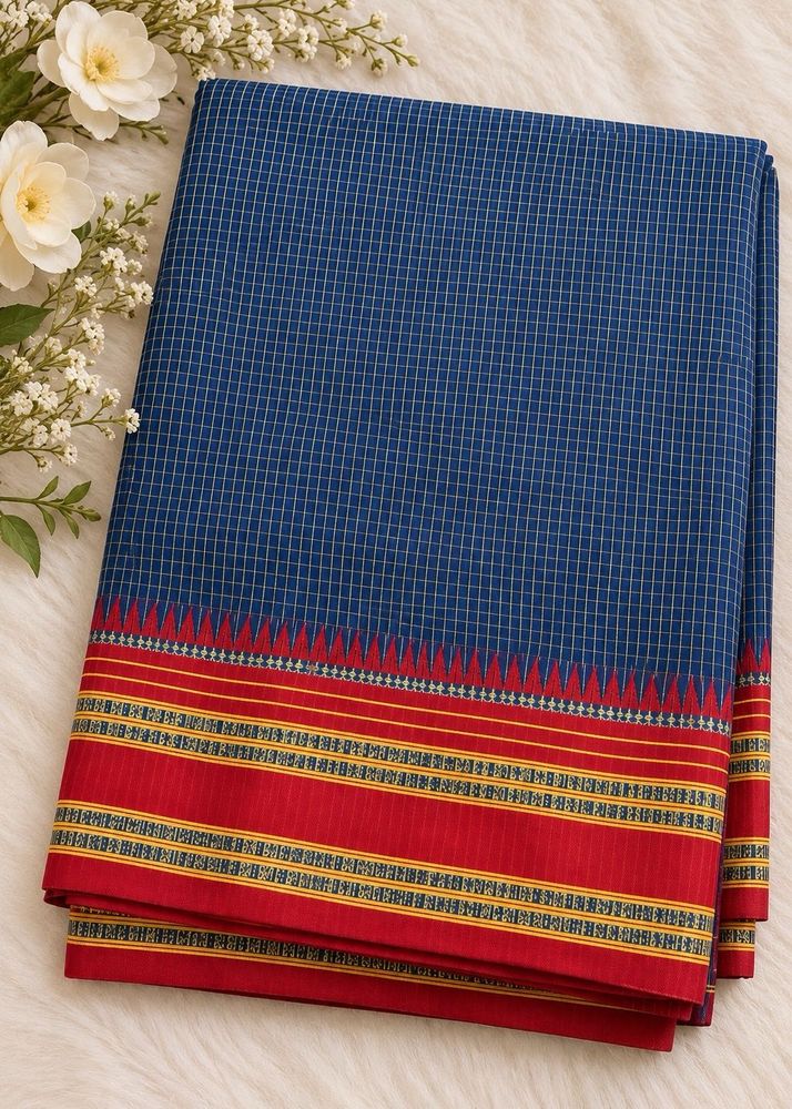 Elegant South Indian Style Cotton Silk Blend Saree