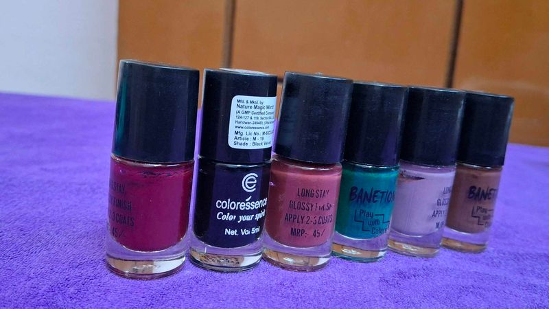 Banetion Mixed Nail Polish Lot - 6 Bottle