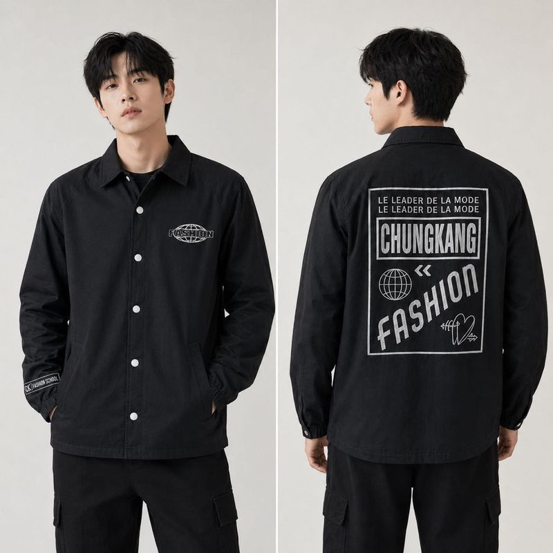 Men's Black "Fashion" Graphic Jacket