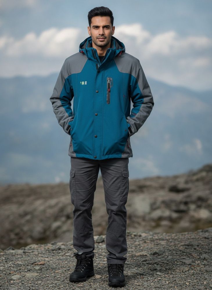 Teal &amp; Grey Outdoor Jacket