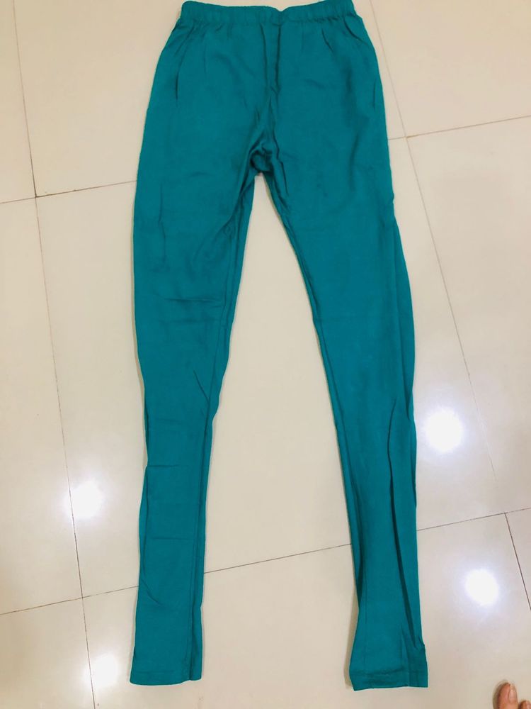 Teal Blue Casual Leggings