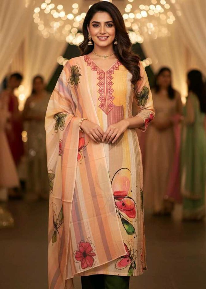 New Floral Print Kurta Set