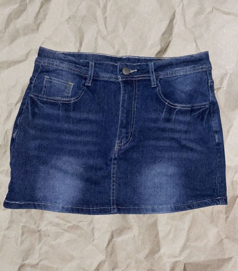 ⋆˚꩜｡ Y2K Dark Wash Denim Mini Skirt