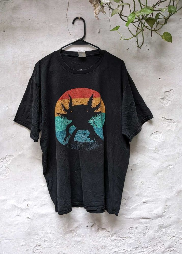 Retro Axolotl Sunset T-Shirt