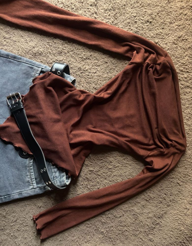 Rusty Brown Long Sleeve Top