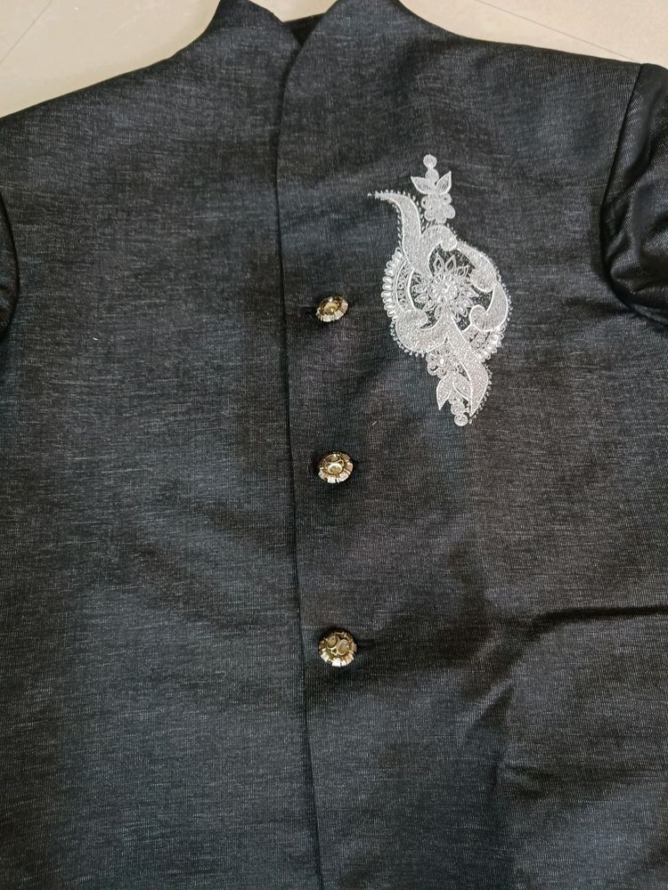 Elegant Black Jacket coat with Silver Embellishmen