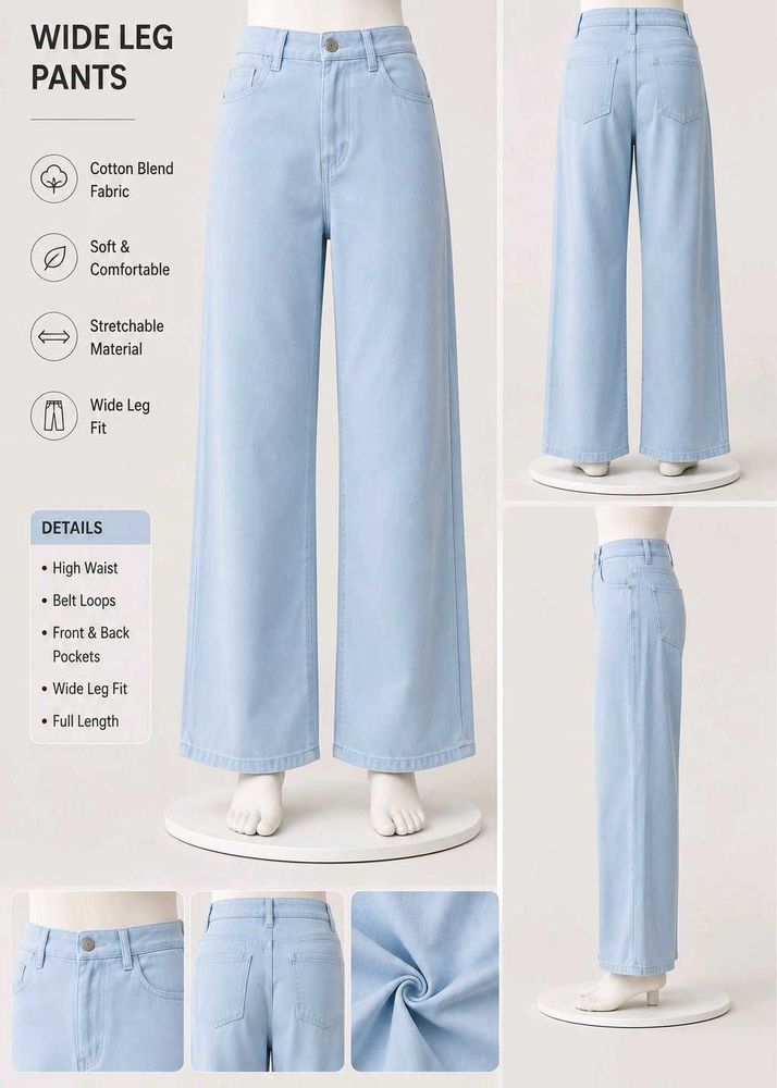Light Blue Wide Leg Jeans
