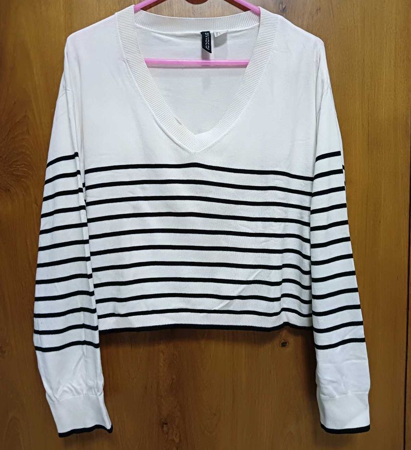 H&amp;M Striped V-Neck Long Sleeve cardigan