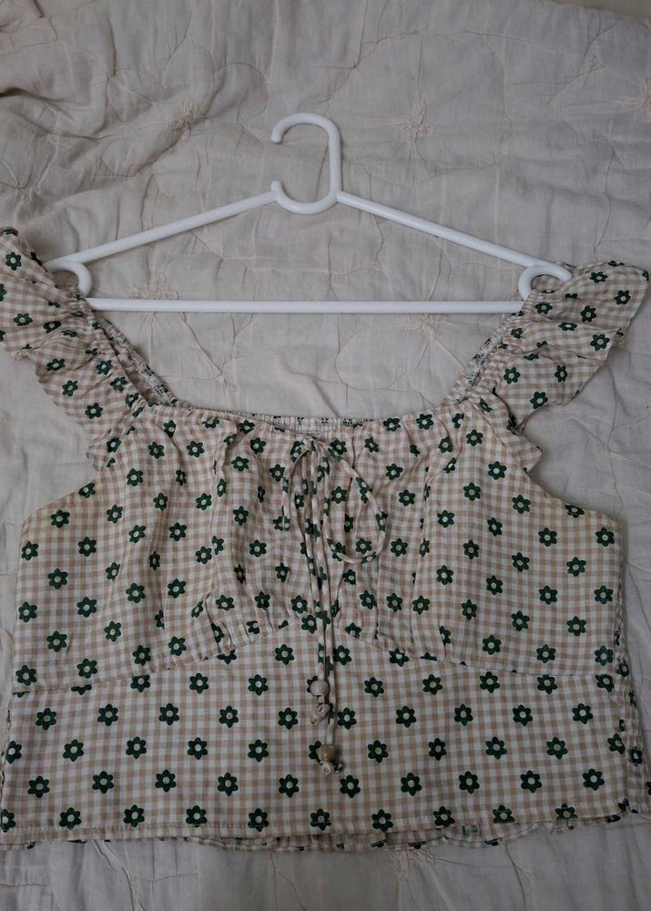 Cute Floral Print Cropped Top